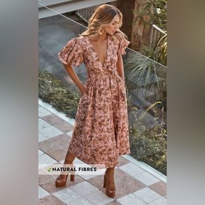 Showpo Australia Amalie the Label Franc Midi Wrap Dress - Size 4